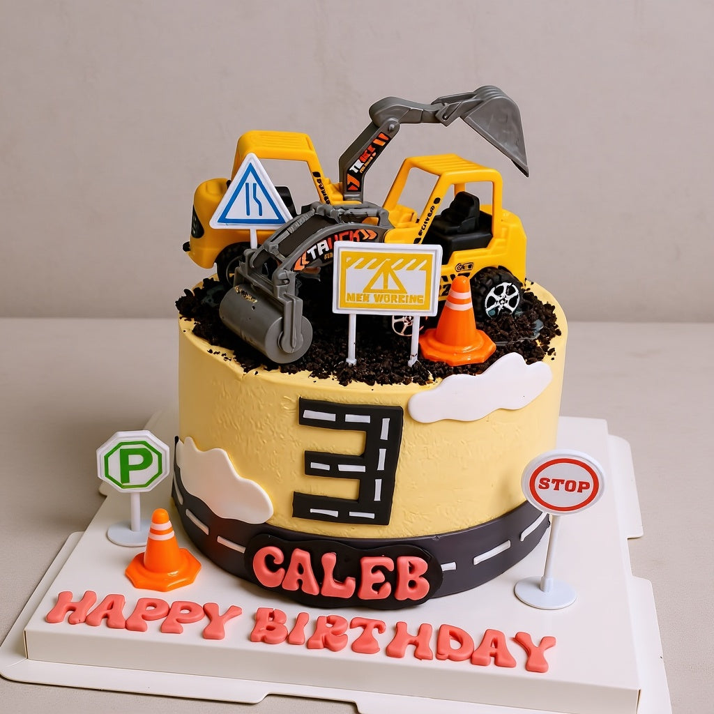 Digger & Construction Site Birthday Cake | Pastry by Good Day Bakery Singapore (1pc)