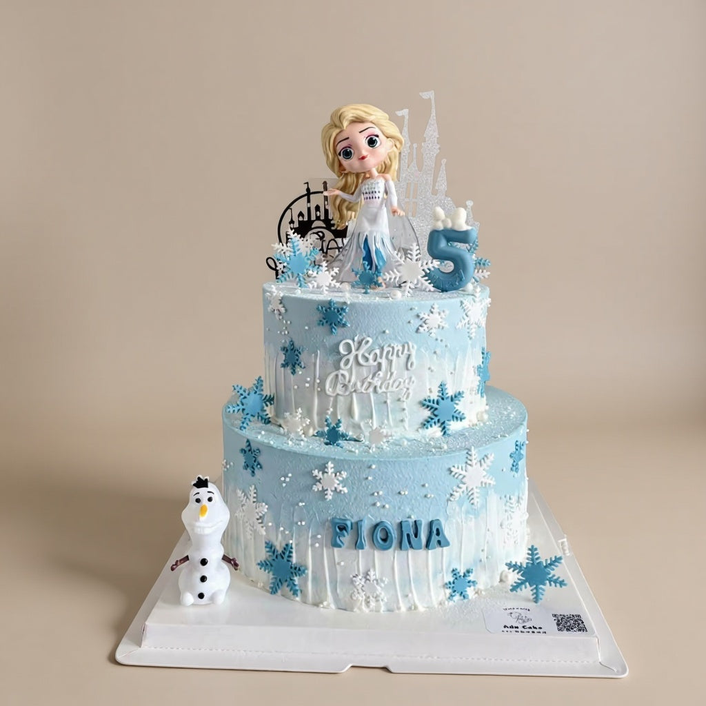 Elsa "Frozen" Princess Cake – Ice Palace Birthday Cake with Snow & Sparkle | Pastry by Good Day Bakery Singapore (1pc)