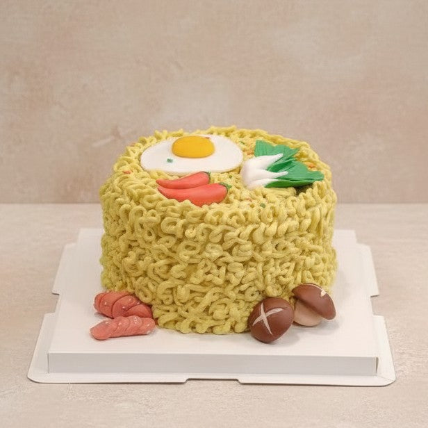 Instant Ramen Noodle Cake with Egg & Toppings | Funny Food Cake
