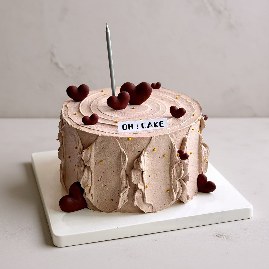 Rustic Heart Log Cake | Pastry by Good Day Bakery Singapore