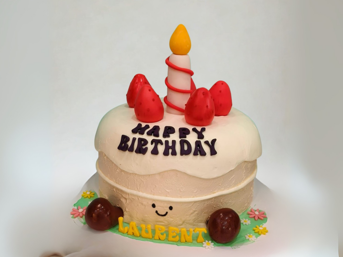 Smiley Strawberry Candle Cake | Pastry by Good Day Bakery Singapore (1pc)