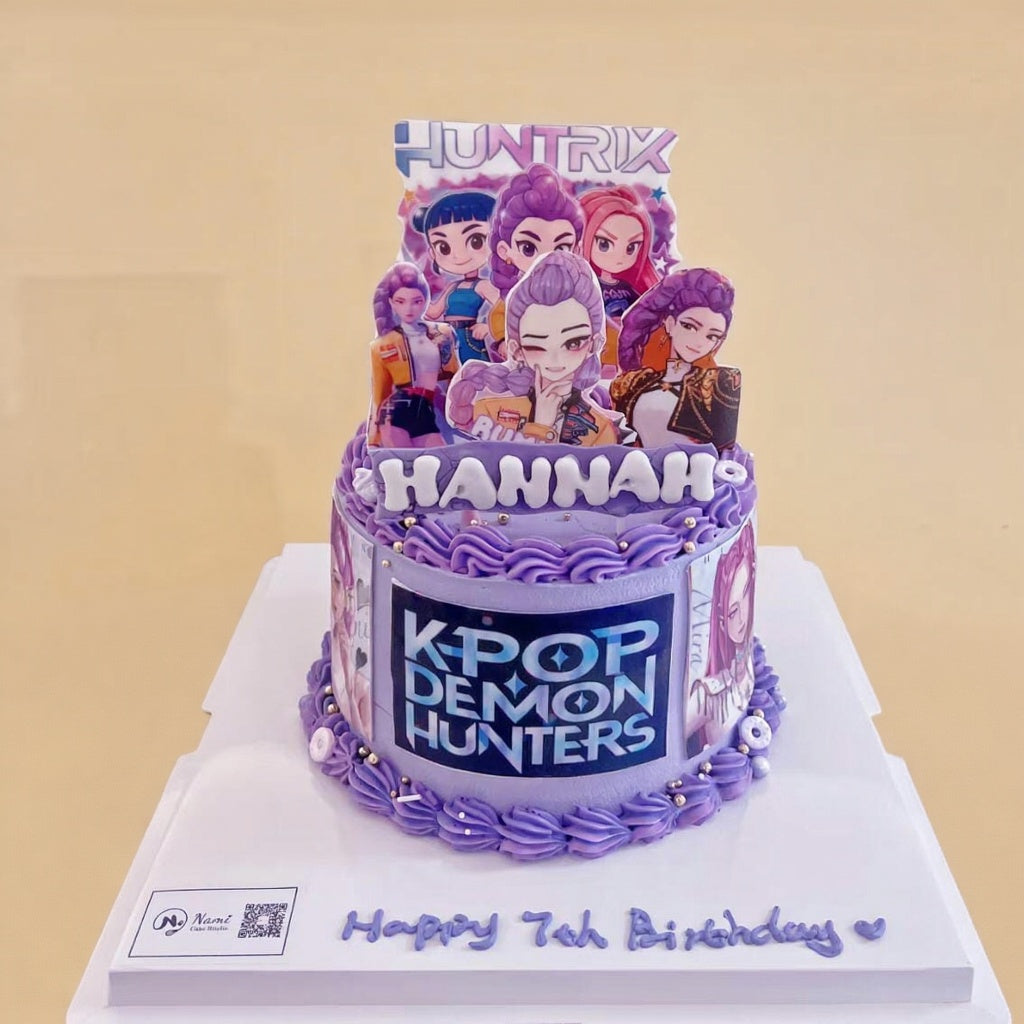 K-Pop Demon Slayer Girl Group Birthday Cake – Edgy Pop Fantasy Cake | Pastry by Good Day Bakery Singapore (1pc)