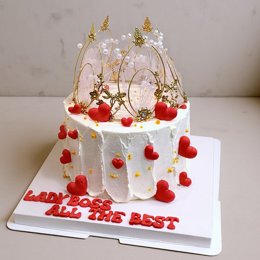 Royal Crown Birthday Cake – Regal Elegance & Timeless Glamour | Pastry by Good Day Bakery Singapore (1pc)