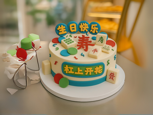 Lucky Tiles Mahjong Cake – Birthday Edition | Pastry by Good Day Bakery Singapore (1pc)