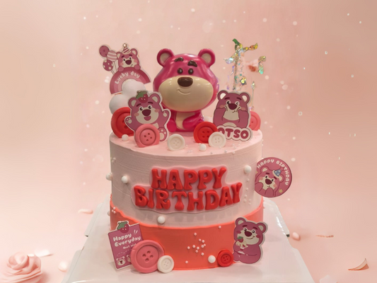 Strawberry Bear Button Cake | Pastry by Good Day Bakery Singapore (1pc)