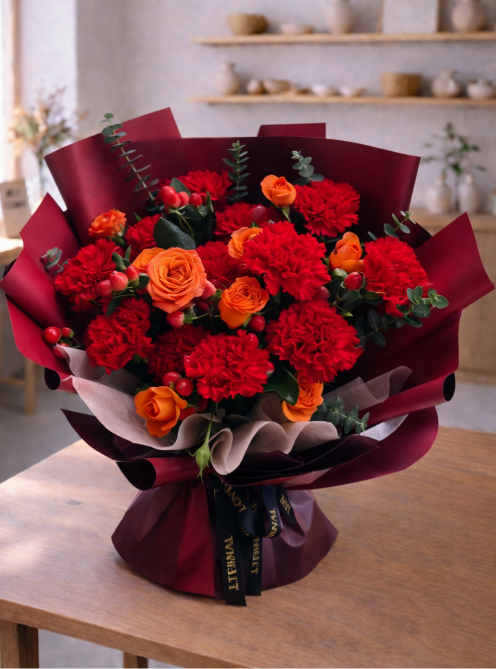 Sunset Waltz Carnation Rose Bouquet - 38 Total Stems | GOOD DAY