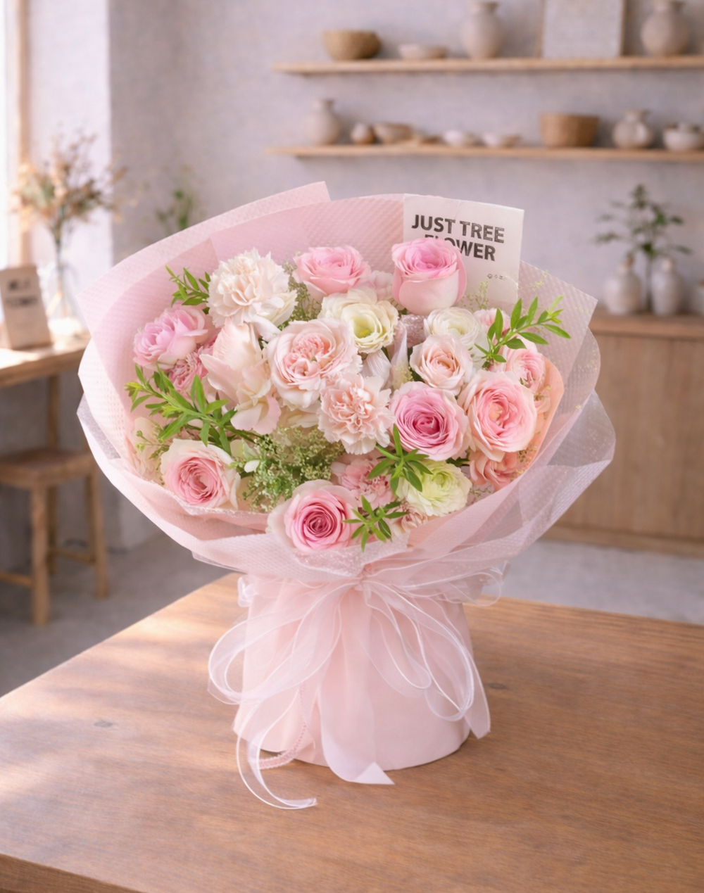 Soft Affection Carnation Rose Bouquet - 38 Total Stems | GOOD DAY