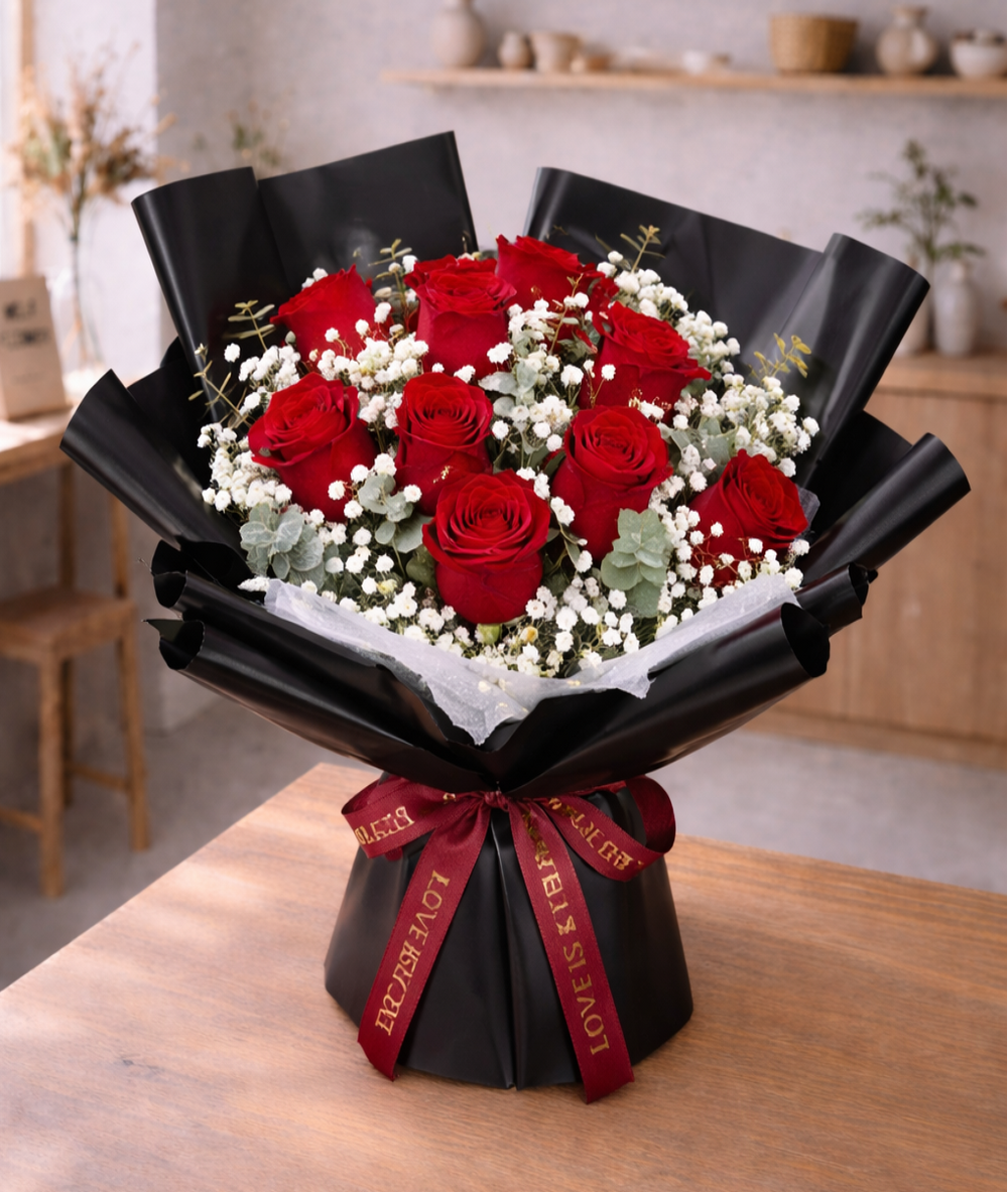 Scarlet Velvet - 9 Roses | GOOD DAY